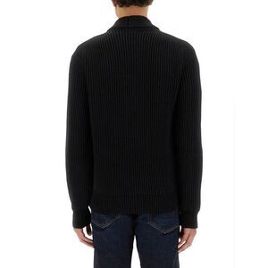 TOM FORD Men's Ribbed Knit Shawl Collar Cardigan Men BLACK Sweaters & Cardigans